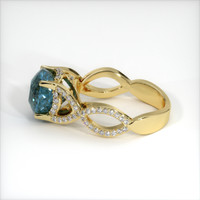 6.99 Ct. Greyish Blue Sapphire Ring, 18K Yellow Gold 4